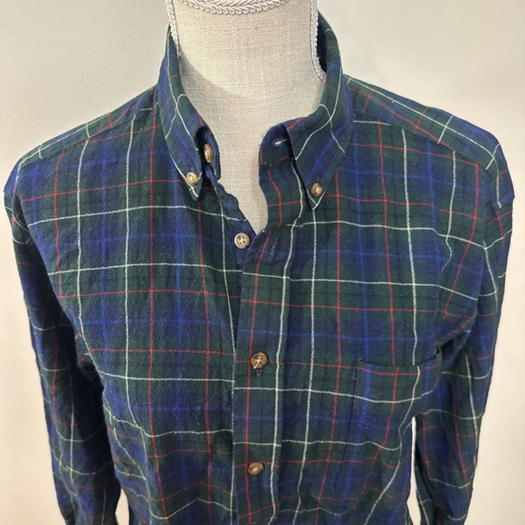 Pendleton Plaid 100% Wool Green Blue Tartan Hunting Board Shirt Mens Med 29685 - Picture 2 of 9